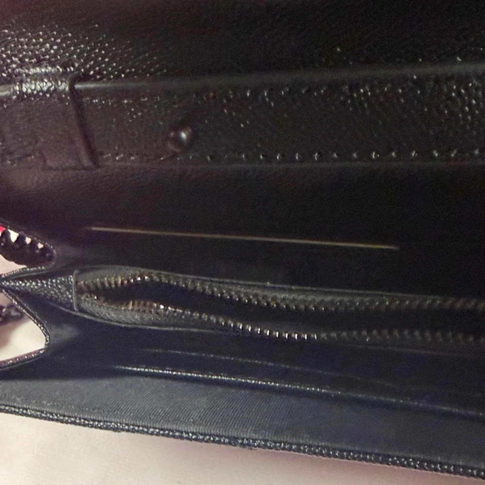 Saint Laurent Black Quilted Chain Crossbody Wallet - Picture 7 of 10